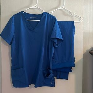 Easy Stretch Blue Scrub Set